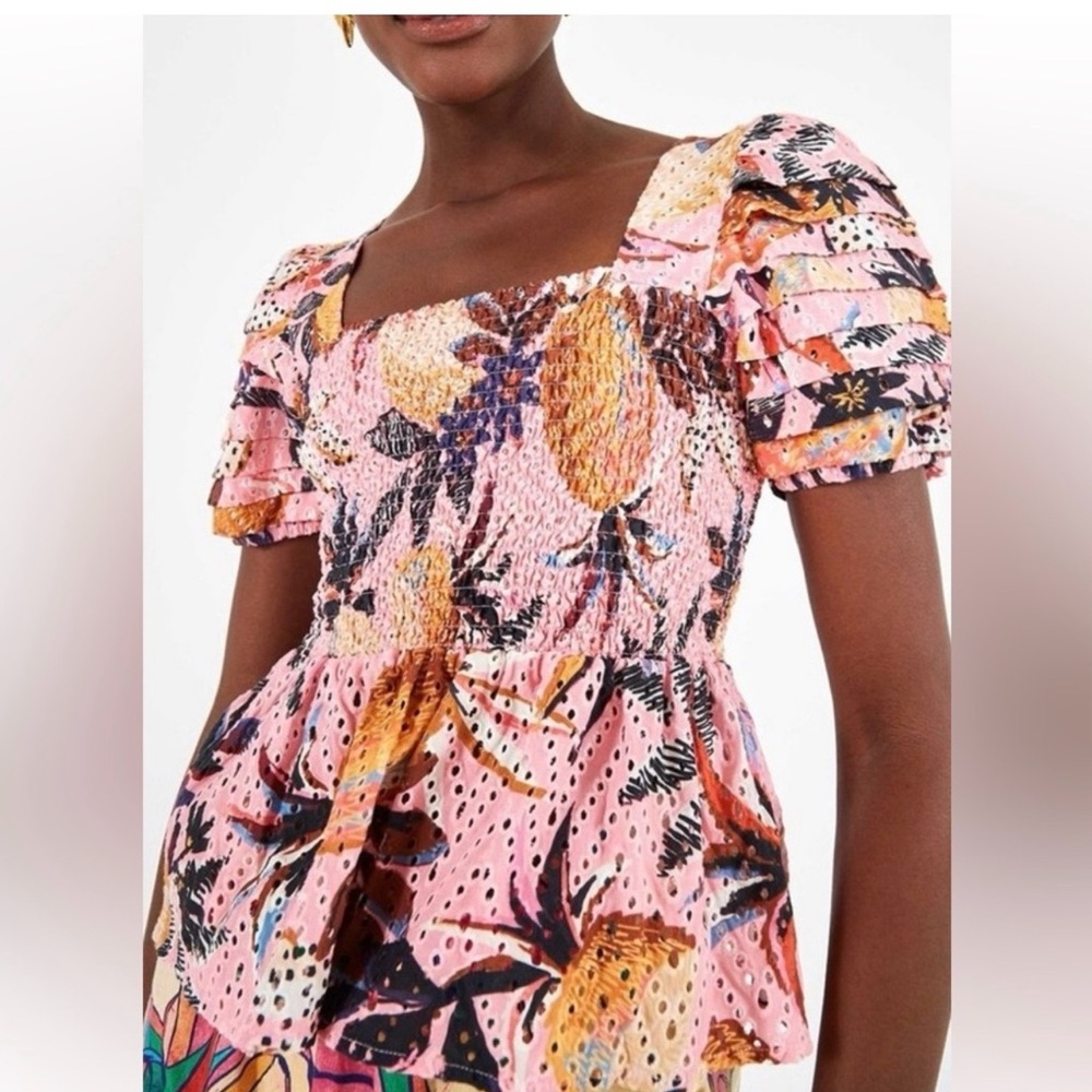 FARM Rio Peplum Blouse Size L